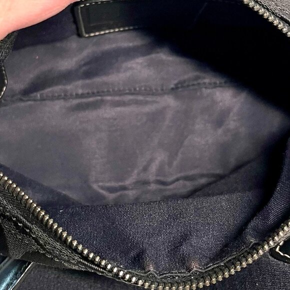 Coach 6044 Signature Jacquard Black Demi Baguette Canvas & Leather Y2K Vintage - Picture 8 of 13